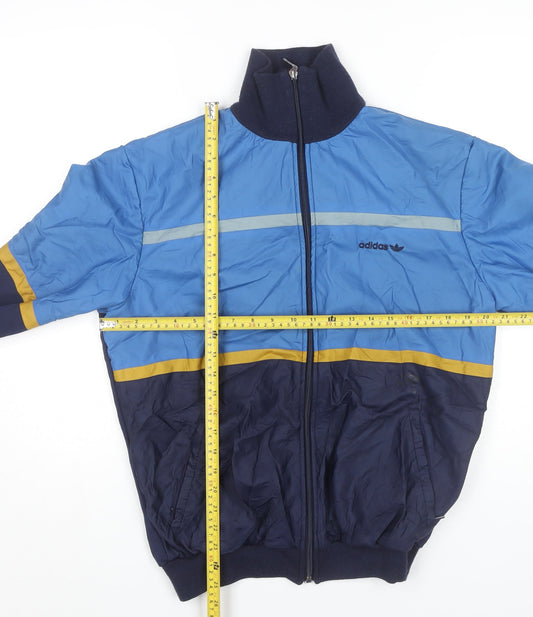 adidas Men's Blue Vintage Bomber Jacket M 40in Full Zip Sports Casual