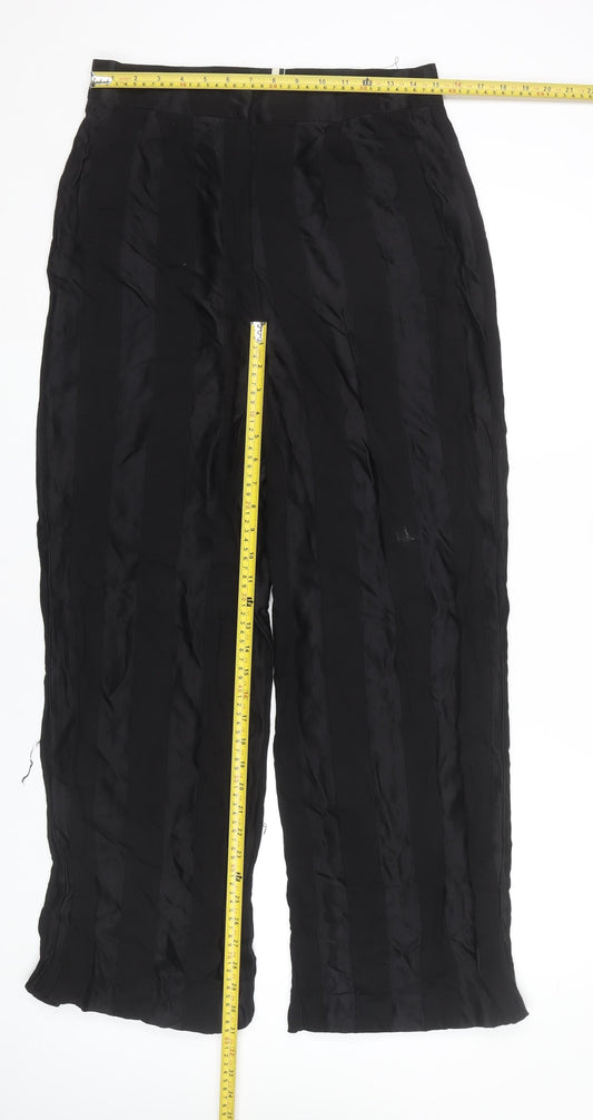 Topshop Women’s Black Striped Straight Leg Trousers UK 12