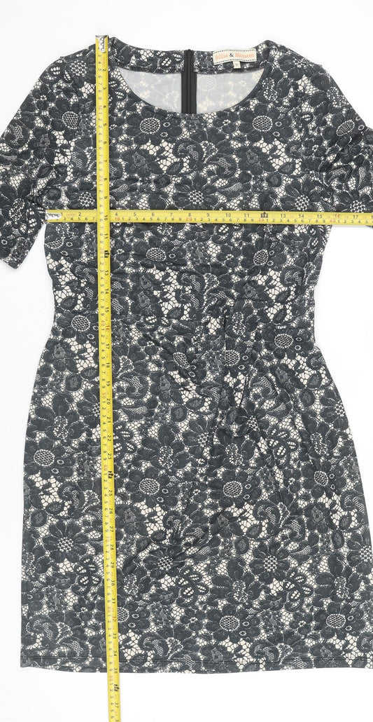 Dorothy Perkins Women’s Black Floral Lace Sheath Dress Size 12