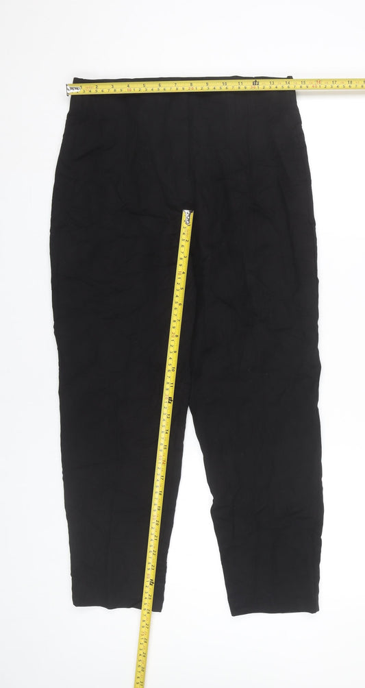 Womens UK Size 10 ET VOUS Slim Fit Ankle Black Trousers
