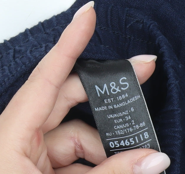 Marks and Spencer Women’s Blue Knee Length Linen Viscose Skirt Size 6