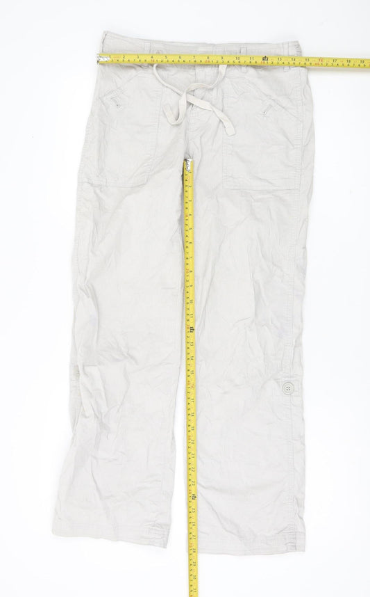 Womens UK Size 4 Gap Regular Fit Cargo Beige Trousers