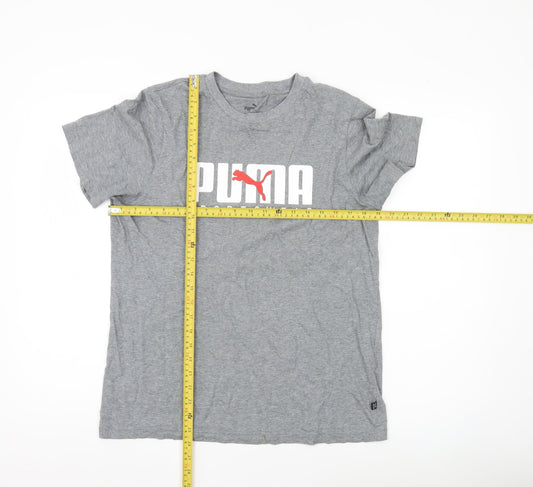 Puma Men's Grey Small Sportswear Logo Short Sleeve T-Shirt