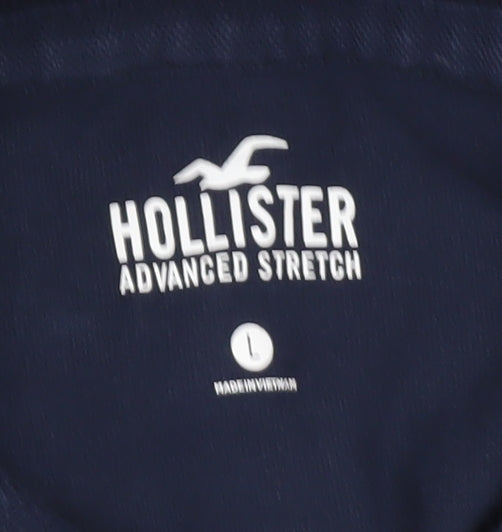 Hollister Men’s Blue Slim Fit Polo Shirt L Short Sleeve Cotton Stretch