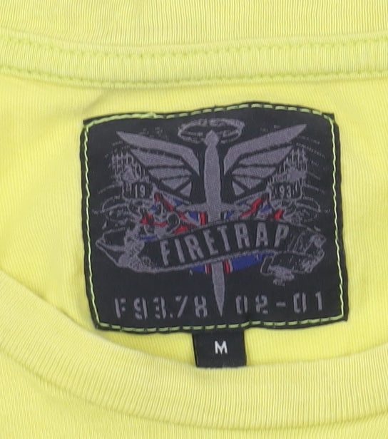 Mens UK Size M Firetrap Yellow T-Shirt