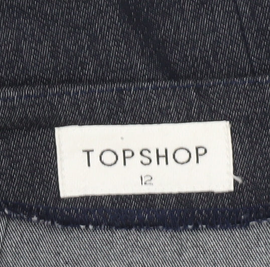 Womens UK Size 12 Topshop Straight & Pencil Denim Skirt