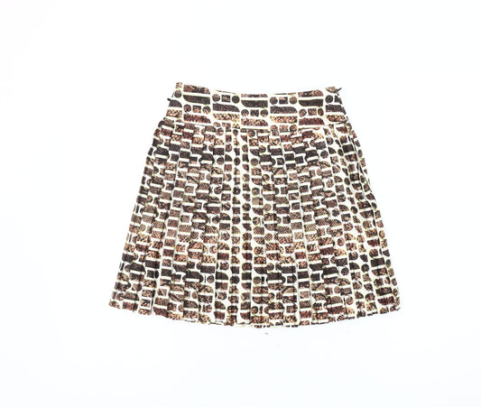 River Island Women Multicoloured Size 6 Pleated Animal Print Skirt