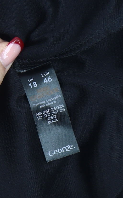 George Women’s Black Lace Long Sleeve Sheath Dress Size 18