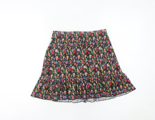 Topshop Women’s Petite Multicoloured Floral Pleated Skirt Size 6