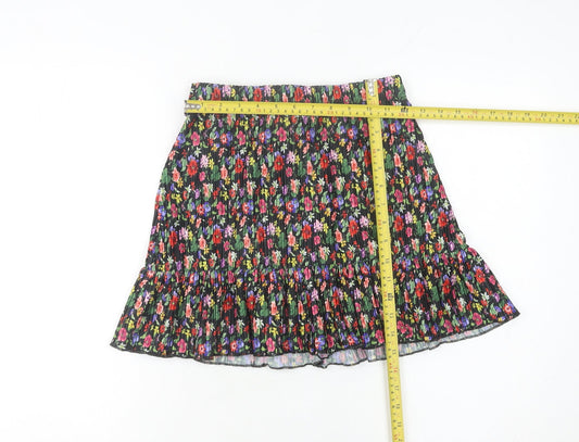 Topshop Women’s Petite Multicoloured Floral Pleated Skirt Size 6