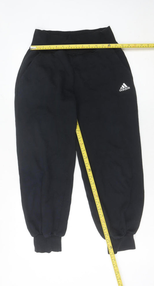 Womens UK Size 10 adidas Regular Fit Jogger Black Trousers