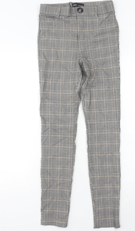 Womens UK Size S Zara Slim Fit Chino Grey Trousers