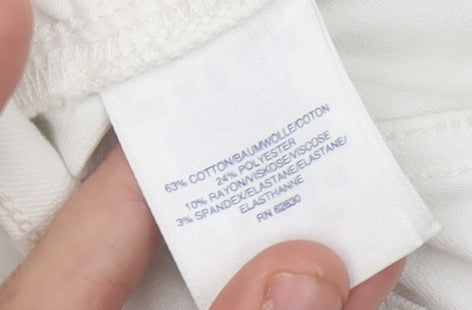 Lands' End Womens White Straight Leg Jeans Size 8 Regular