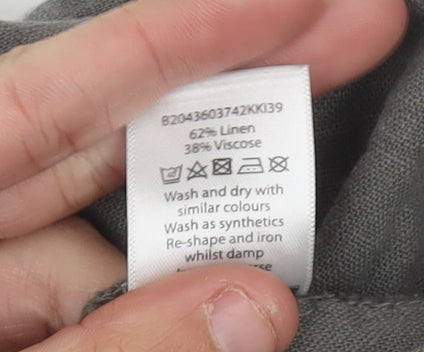 David Emanuel Womens Grey Linen Viscose Capri Trousers Size 22