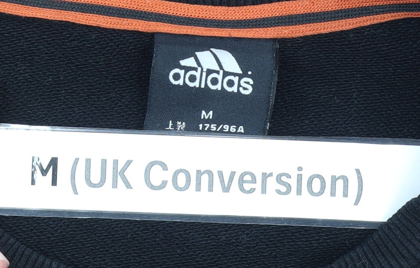 Adidas Men Black M Pullover Sweatshirt Crew Neck Long Sleeve