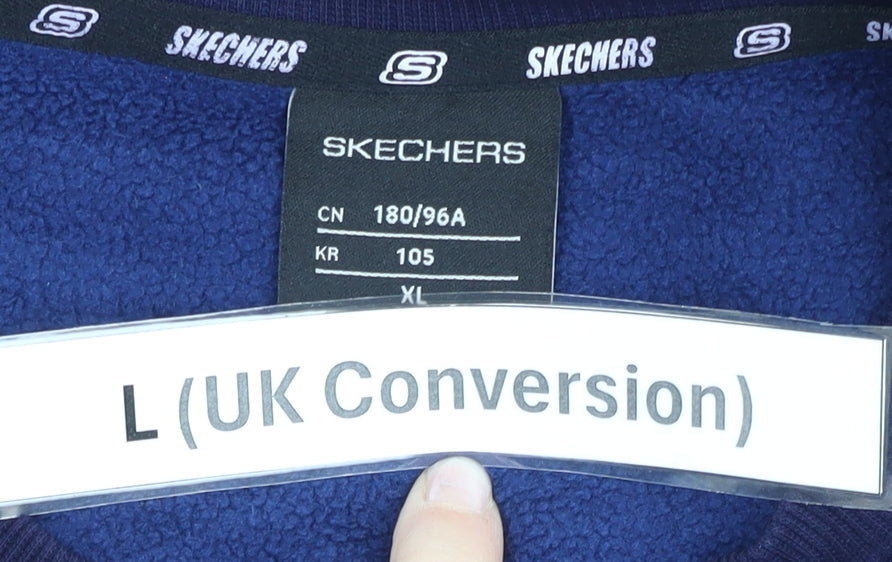 Mens UK Size L Skechers Blue Pullover Sweatshirt