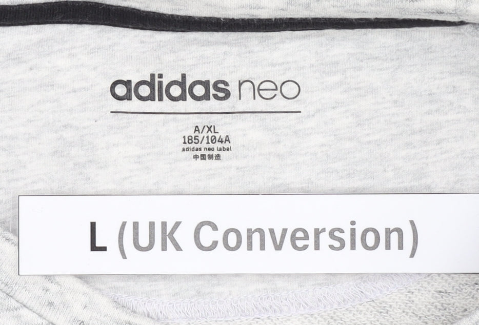 Mens UK Size L adidas Grey Pullover Sweatshirt