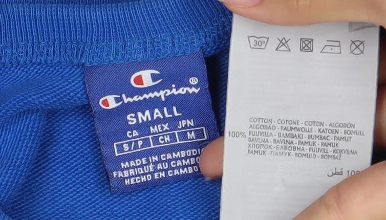 Mens UK Size S Champion Blue Pullover Sweatshirt