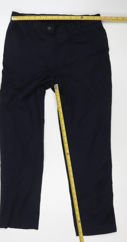 Taylor & Wright Men’s Blue Dress Pants 32S Slim Fit Formal Trousers