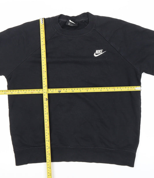 Nike Unisex Black Crew Neck Pullover Sweatshirt M Regular Fit