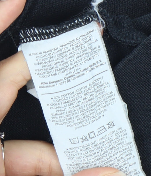 Nike Unisex Black Crew Neck Pullover Sweatshirt M Regular Fit