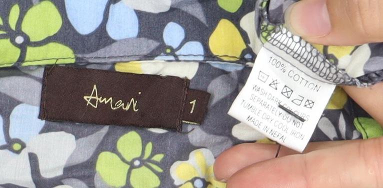 Avon Womens Multicoloured Floral A-Line Midi Dress L Cotton