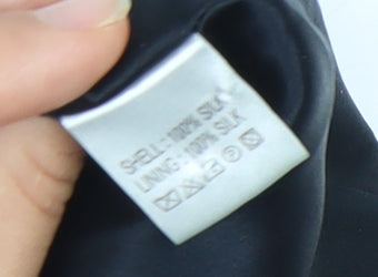 Hobbs Women’s Black Silk Floral A-Line Knee Length Skirt Size 12