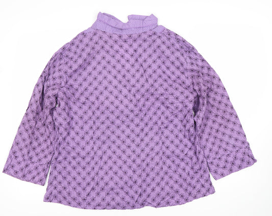 Womens UK Size 18 Debenhams Purple Blouse Button-Up