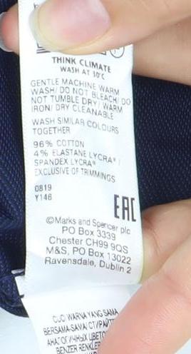Mens UK Collar Size S Marks and Spencer Smart Blue Dress Shirt