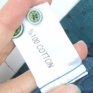 Wilson & Sloane Men’s Green Cotton Long Sleeve Button-Down Dress Shirt L