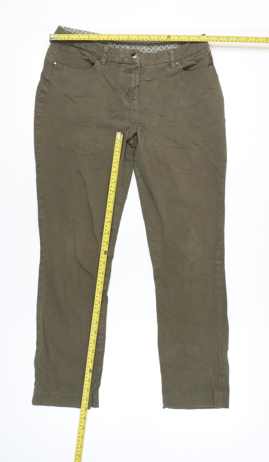 Maine New England Womens Green Chino Trousers Size 12 Regular
