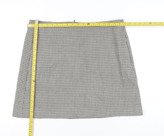 Marks and Spencer Womens Grey Check Pencil Skirt Size 18 Workwear