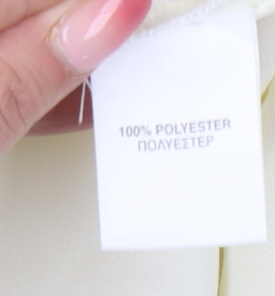 River Island Women’s Ivory Cropped Trousers Size 10 Embroidered