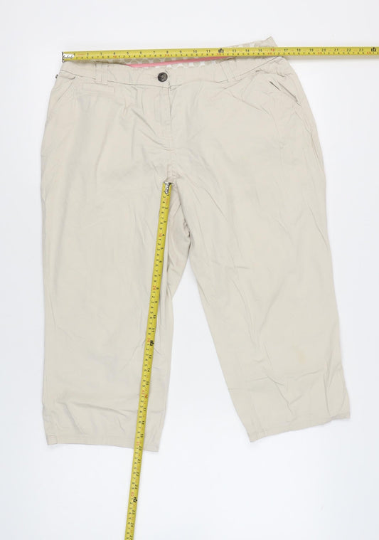 Maine New England Womens Beige 14 Capri Trousers Cotton Blend