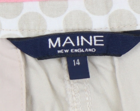 Maine New England Womens Beige 14 Capri Trousers Cotton Blend