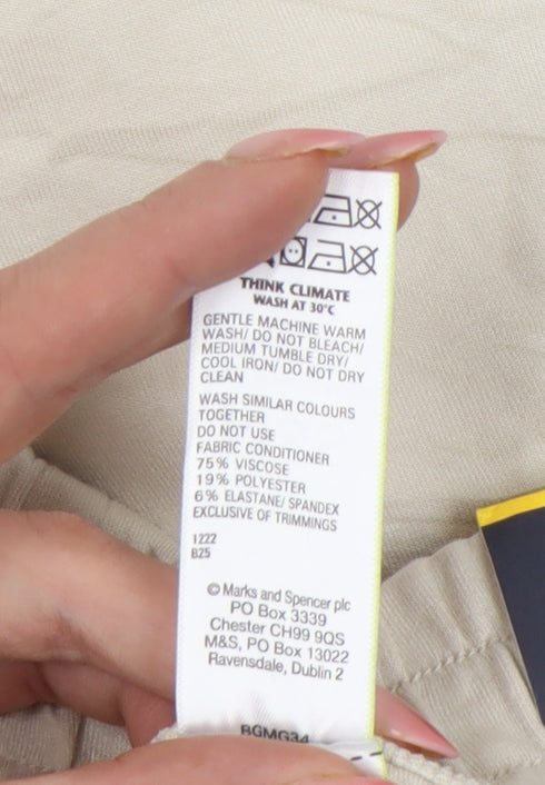 Marks and Spencer Women’s Beige Size 16 Regular Fit Casual Shorts