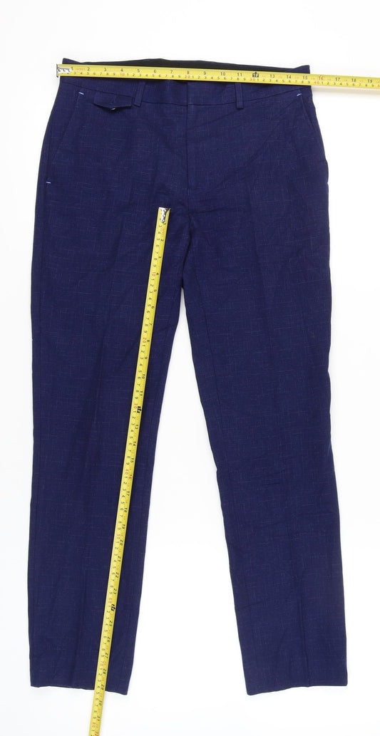 Mens UK Size 30S Sawyers & Hendricks Slim Fit Dress Pants Blue Trousers