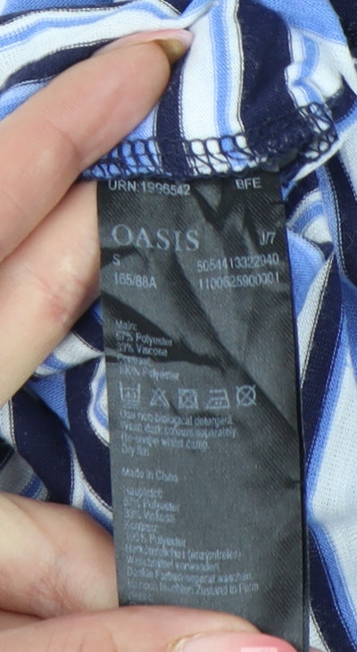 Womens UK Size S Oasis Blue Basic T-Shirt