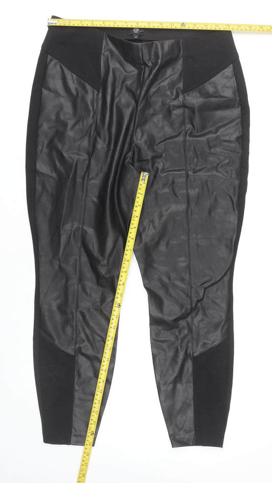 River Island Plus Size 20 Black Faux Leather Jeggings Women’s Slim Fit