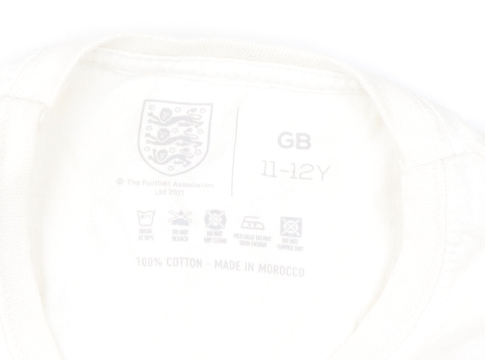 The Football Association Boys White Football Logo T-Shirt 11-12Y Casual Sportswear