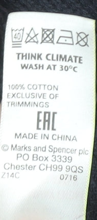 Marks and Spencer Men’s Blue 2XL Full Zip Cable Knit Cotton Jumper