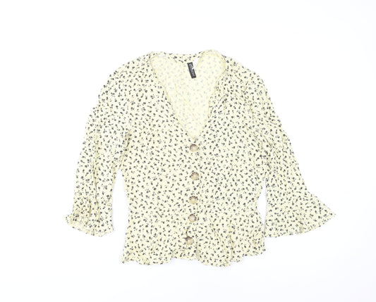 Womens UK Size 8 H&M Beige Tunic Blouse
