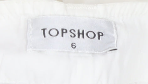 Womens UK Size 6 Topshop Regular Fit Cargo White Trousers