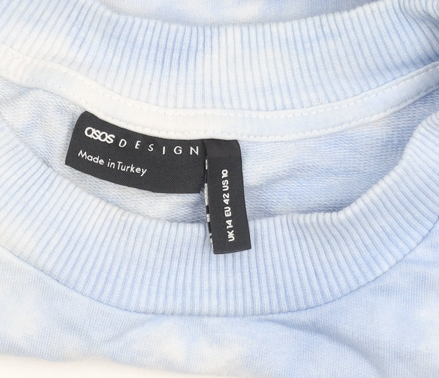Womens UK Size 14 ASOS DESIGN Blue Pullover Sweatshirt