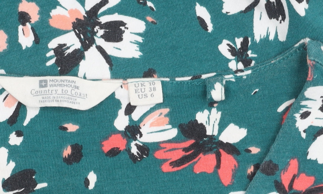 Mountain Warehouse Womens Green Floral A-Line Dress Size 10