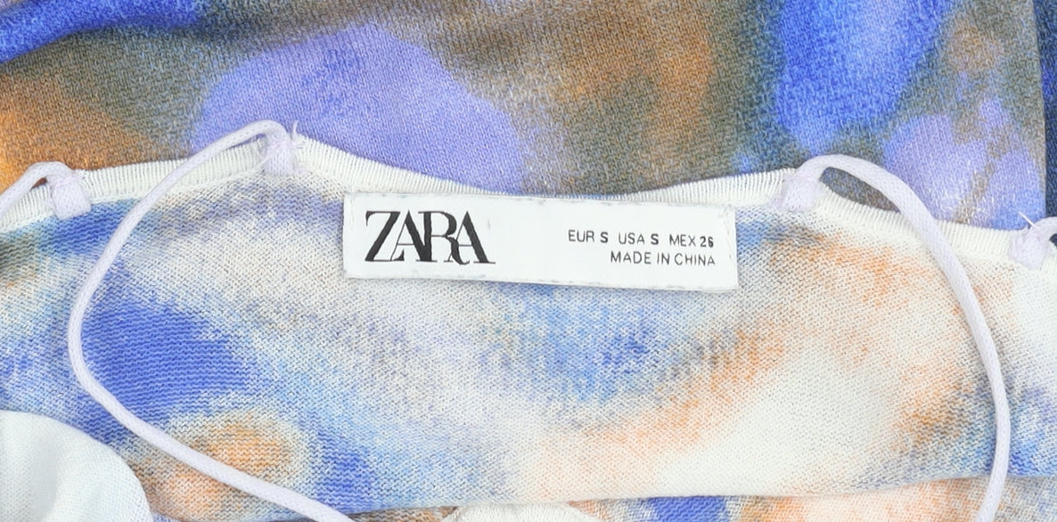 Zara Women Multicoloured S Slip Mini Dress Summer Casual