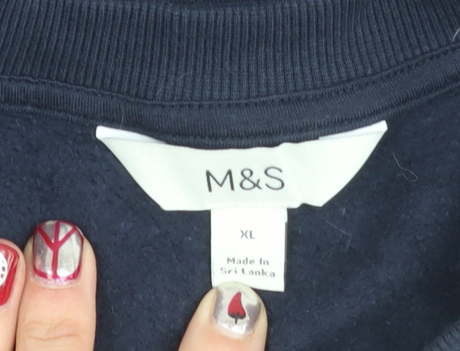 Womens UK Size XL Marks and Spencer Blue Pullover Sweatshirt