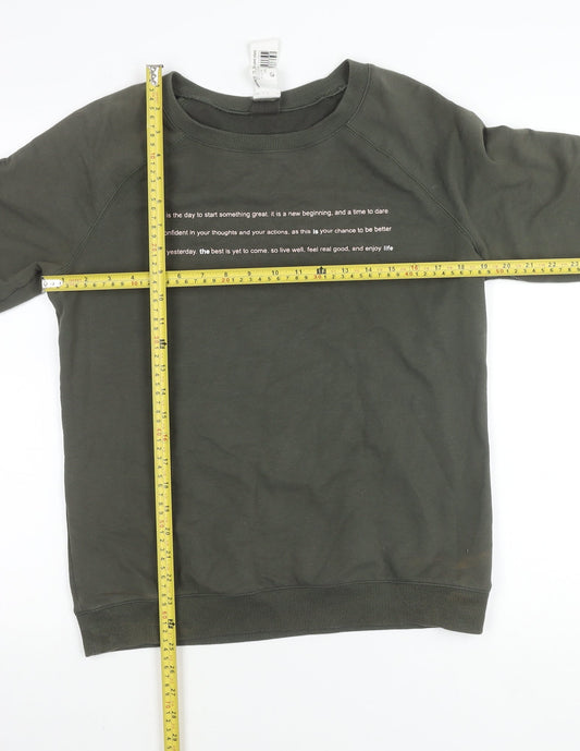 Decathlon Women's Green Pullover Sweatshirt Size M Crew Neck Casual