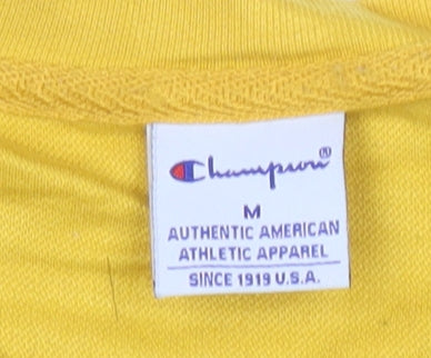 Mens UK Size M Champion Yellow Pullover Sweatshirt