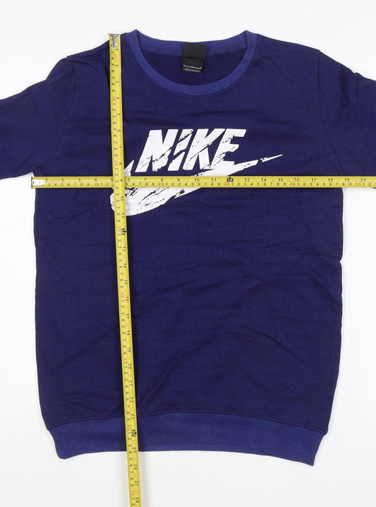 Mens UK Size L Nike Blue Pullover Sweatshirt